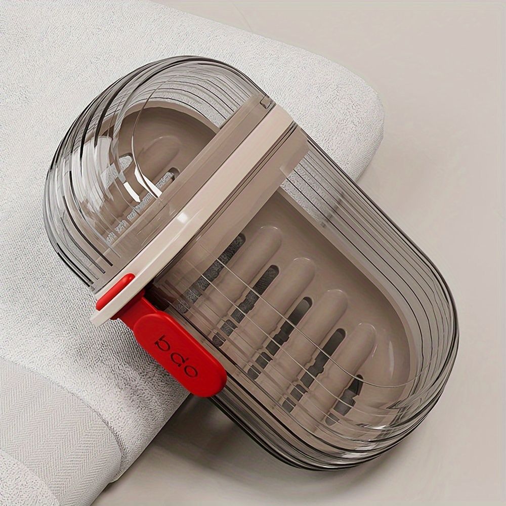 Travel Soap Dish With Drain Water, Portable Storage Soap Box, Crystal Pocket Design Soap Tray Travel Soap Dish With Drain Water, Portable Storage Soap Box, Crystal Pocket Design Soap Tray